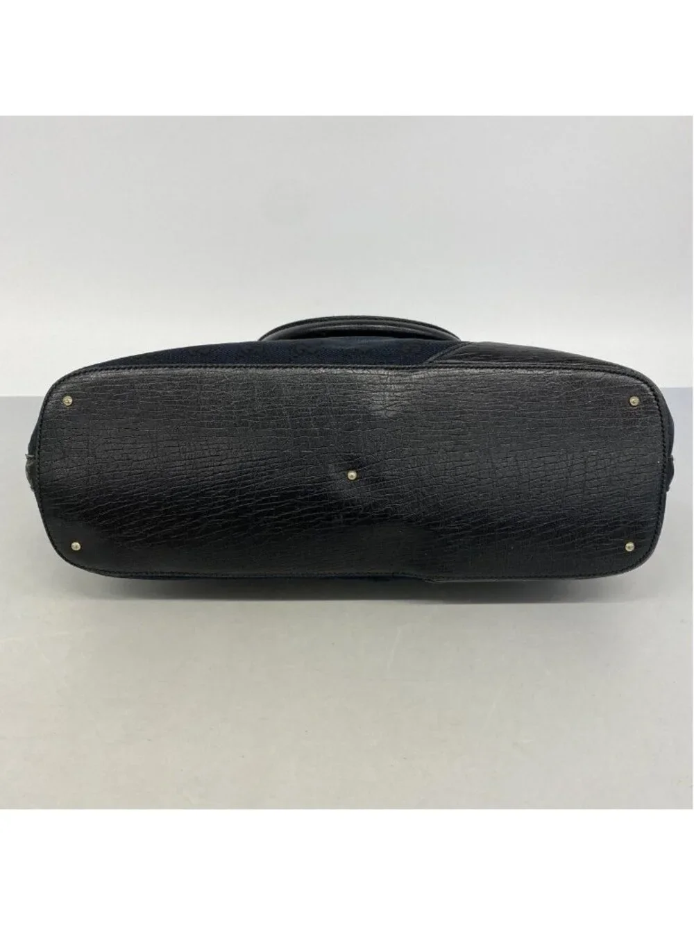 Gucci Tote GG Canvas Sherry Line Horsebit Black Gold